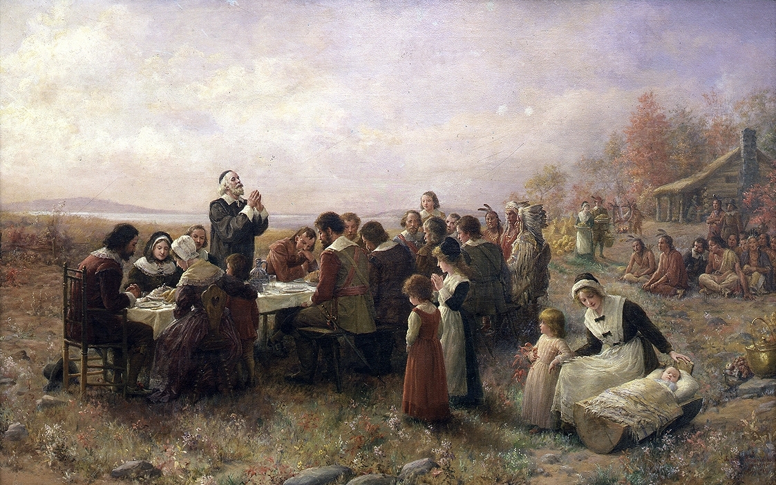 Jennie A. Brownscombe (1914) - ​The First Thanksgiving at Plymouth